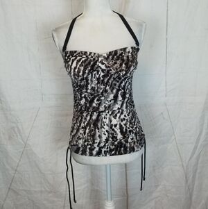 Magic suit leopard print tankini top